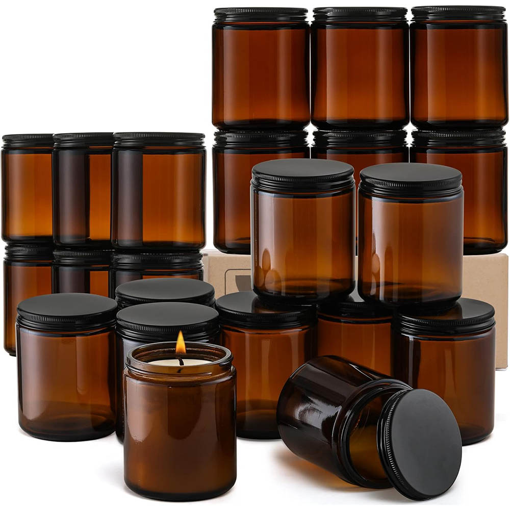 Стеклянные банки из янтарного  – обзор и цена Candle Making Jars With Lids